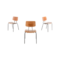 1960’S Set Of 3 Danish Old School Chairs