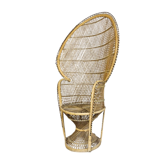 Vintage Rotan Peacock Chair Emmanuelle / Pauwen Stoel (h150cm) 1