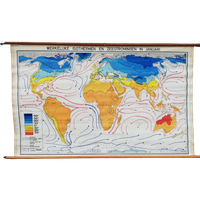 Schoolkaart - Wereld / Isothermen En Zeestromingen