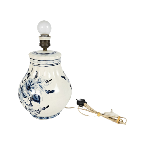 De Porceleyne Fles (Royal Delft) - Delftsblauw - Aardwerk - Lampenvoet - Handbeschilderd - Gesign