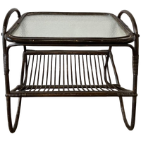 Vintage Rotan Bijzettafel / Sidetable / Plantentafel