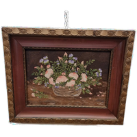 Vintage Olieverf Schilderij Bloemen H. Storm