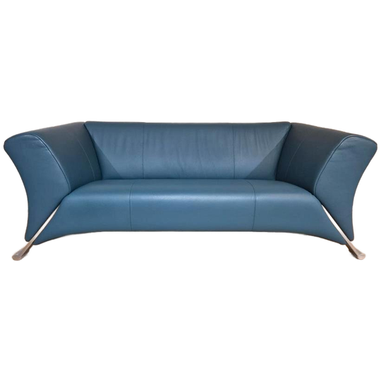 50% Korting Rolf Benz 322 - Petrol Leder -2,5 Zits -showroom 1