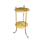 French Two-Tier Marble & Brass Side Table / Etagère thumbnail 1