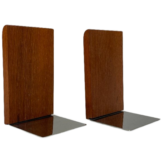 Vintage Set Teakhouten Boekensteunen, Mid Century, Kai Kristiansen 1