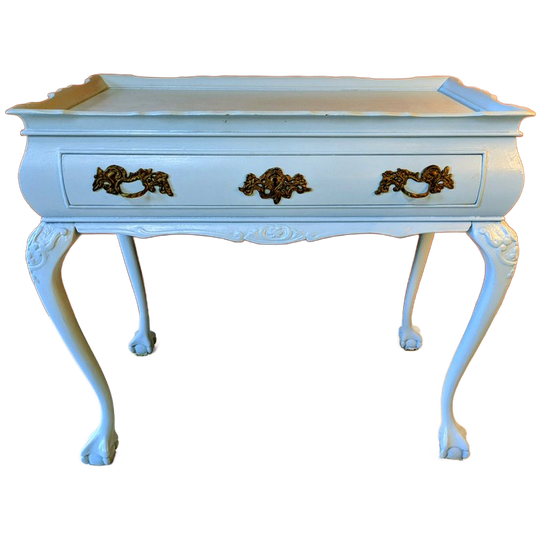 Brocante Blauwe Queen Anne Theetafel 1