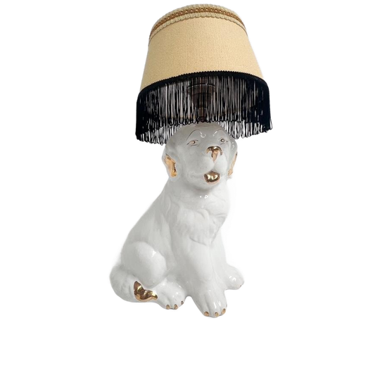 Vintage Tafellamp Van Keramieken Labrador 1