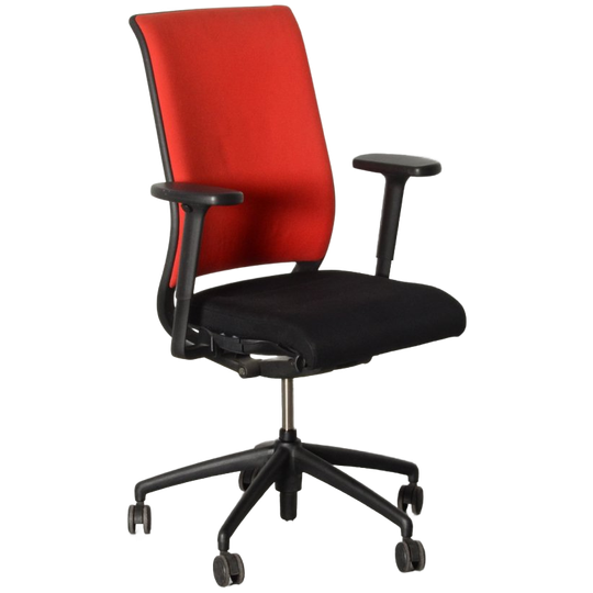 Interstuhl 162h Bureaustoel, Zwart / Rood, 1d Armlegger 1