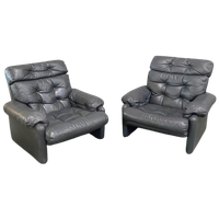 Paar High Back Coronado Lounge Stoelen Door Afra & Tobia Scarpa Voor B&B Italia - Mid Jaren 70