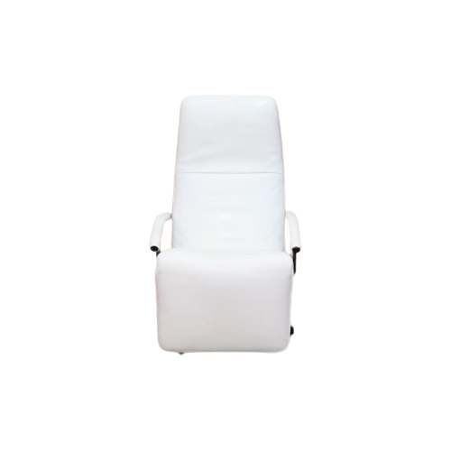 Zganieuw! Witte Leren Jori Pilot Zip Design Relaxfauteuil