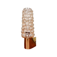 Wandlamp In Bubbelglas En Messing, Helena Tynell,1970