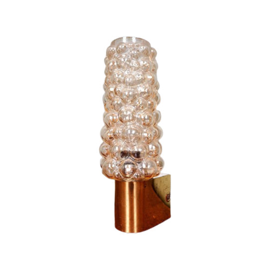 Wandlamp In Bubbelglas En Messing, Helena Tynell,1970 1