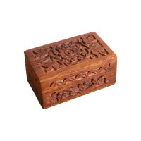 Vintage Houten Postzegel Doosje, India Jaren '60