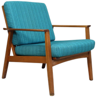 Vintage Blauwe Fauteuil - Jaren '60