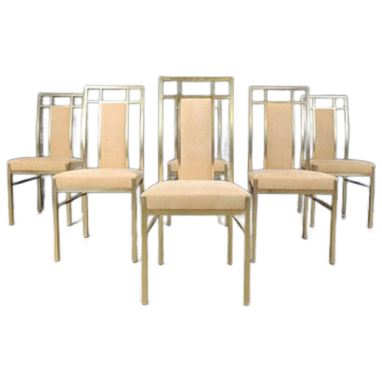 Vintage Brass Dining Chairs By Belgochrom, 1970s 1