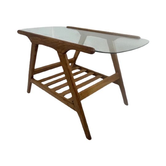 Césare Lacca - Coffee Table - Glass Top And Wooden Frame - Ca. 1950’s - Mcm 1