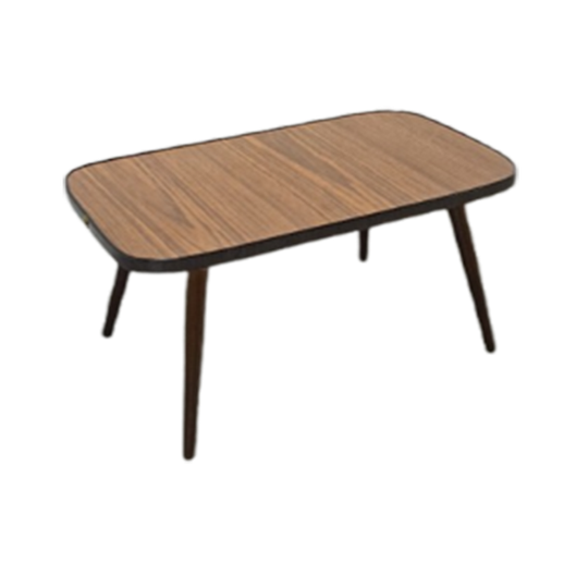 Bijzettafel Met Bruin Houtlook Formica Blad Met Zwarte Rand Nr. 7 Plantentafel 1