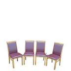 Eiken Stoelen Met Bordeaux Rood Leer 4 Stuks thumbnail 1