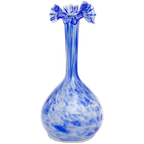 Vintage Glazen Korenblauw Gevlekte Vaas thumbnail 1
