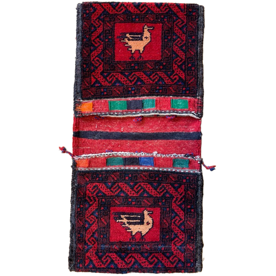 Handgeknoopt Vintage Khorjin Zadeltas Uit Afghanistan 1