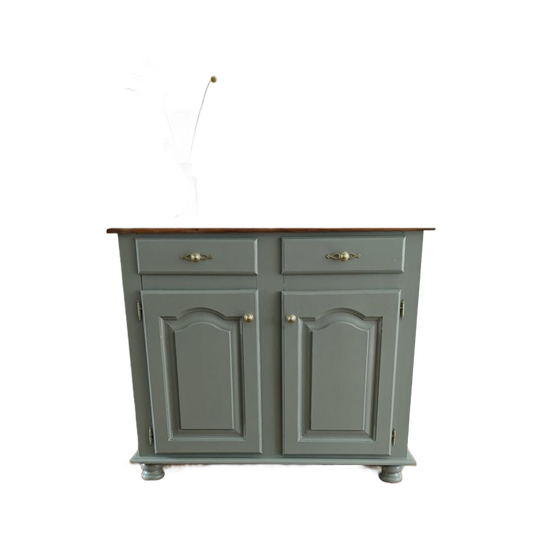 Vintage Dressoir Kast In Betongrijs | Uniek & Sfeervol 1