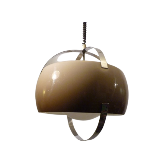 Glass, Chrome And Acryllic Pendant By <<<brand>>>. 1