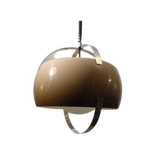 Glass, Chrome And Acryllic Pendant By Guzzini.