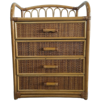 Vintage Jaren 70 Rotan Ladenkast (belgisch Riet)