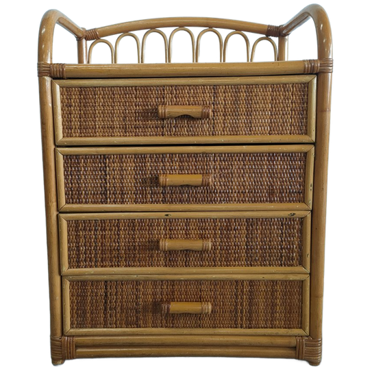 Vintage Jaren 70 Rotan Ladenkast (belgisch Riet) 1