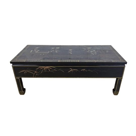 Vintage Chinese Salontafel / Oosterse Koffietafel (lakmeubel) Chinoiserie /traditioneel Tafereel 1