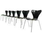Set Of 6 Butterfly Chairs Model 3107 By Arne Jacobsen For Fritz Hansen 1990s thumbnail 1