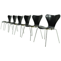 Set Of 6 Butterfly Chairs Model 3107 By Arne Jacobsen For Fritz Hansen 1990s
