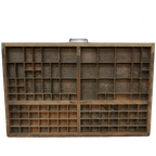 Brocante, Bruine Antieke Houten Letterbak, Wanddecoratie I thumbnail 1