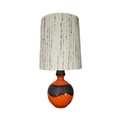 Vintage Keramiek Lamp West-Germany Oranje Fatlava