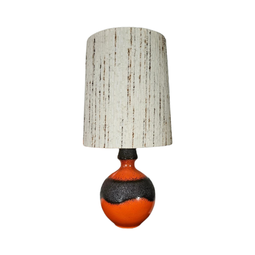 Vintage Keramiek Lamp West-Germany Oranje Fatlava