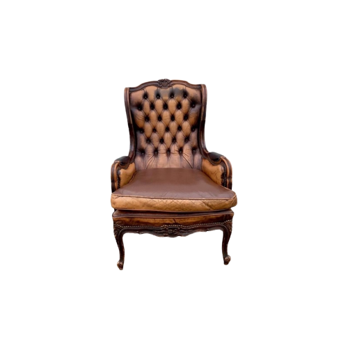 Bruin Leren Vintage Fauteuil