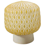 Vintage Glazen Plafondlamp, Wit En Geel thumbnail 1