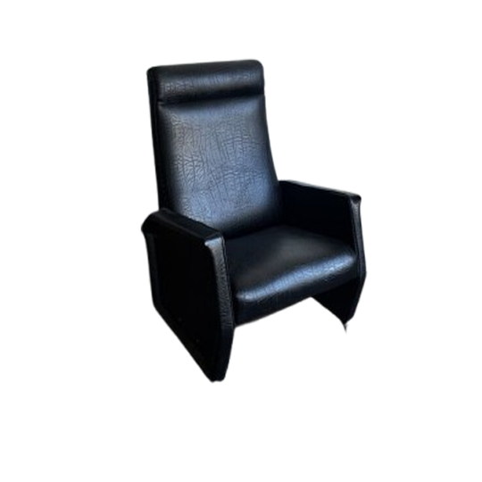 Mid-century Fauteuil 🖤 Zwarte Skai 1