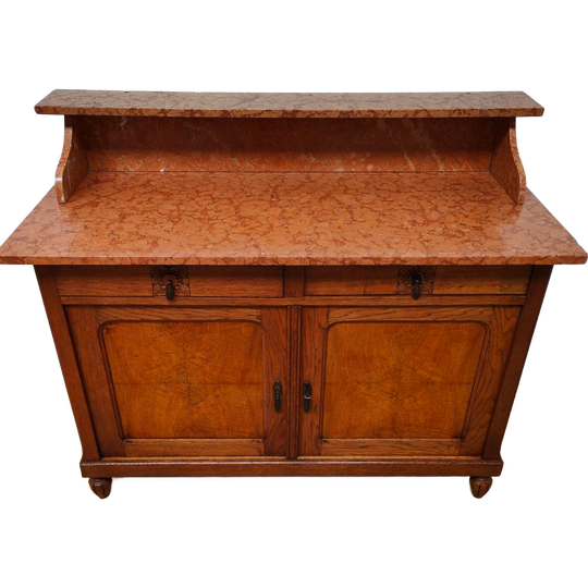 Vintage Antiek Dressoir Commode Ladekast Badkamermeubel Met Marmer Blad 912 1