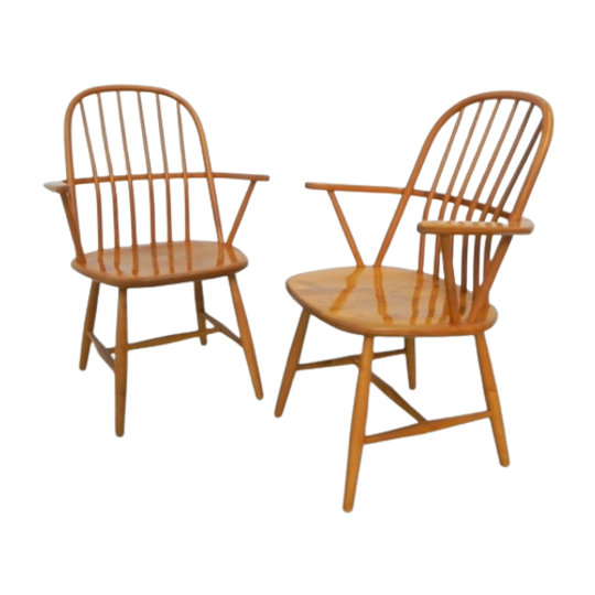 Set Van 2 Armstoelen, Spijlenstoelen, Akerblom Chair 1