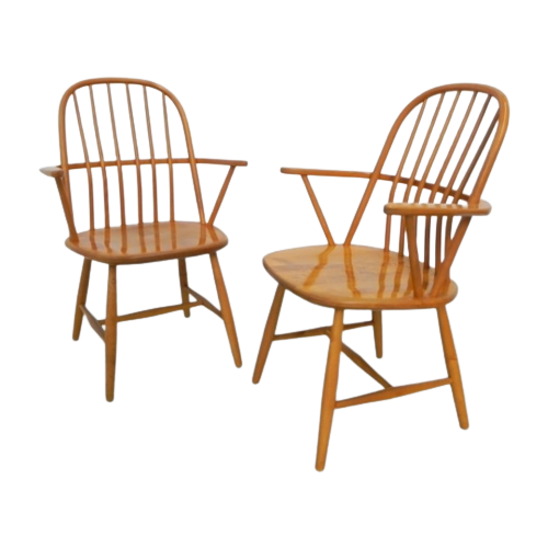 Set Van 2 Armstoelen, Spijlenstoelen, Akerblom Chair