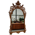 Grote Vintage Barok Brocante Rococo Spiegel Schouwspiegel 01 thumbnail 1