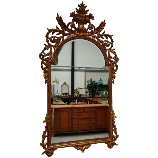 Grote Vintage Barok Brocante Rococo Spiegel Schouwspiegel 01 1