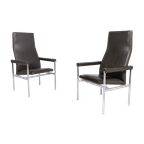 Pair Of High Back Armchairs From Fritz Hansen, 1980’S Denmark thumbnail 1