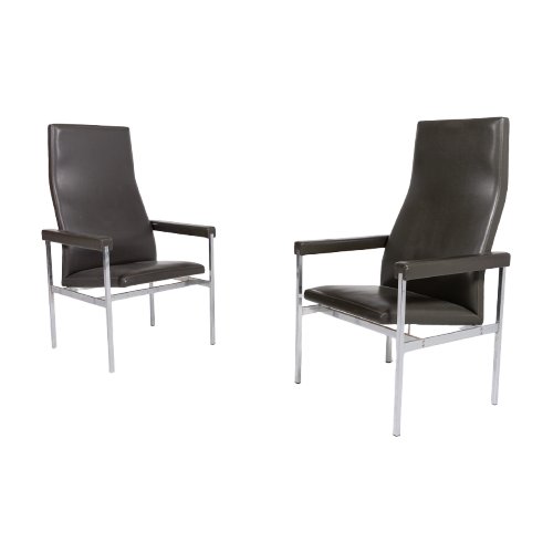 Pair Of High Back Armchairs From Fritz Hansen, 1980’S Denmark