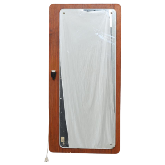 Vintage Teakhouten Spiegel Zweden 1960 (#22575) 1