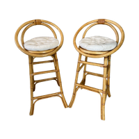 2x Vintage Tiki Barkrukken – Bamboe