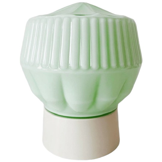 Vintage Thabur Art Deco Plafondlamp Mintgroen 1930’s Plafonnière 1