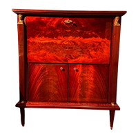 Barkast Empire Mahonie / Palissander Vintage Sideboard Kast Met Verlichting.