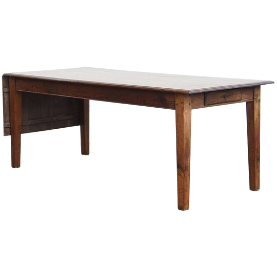 Unieke Antieke Eikenhouten Eettafel Uit Begin 1900 Met Aan Één Kant Een Uitklapbaar Blad 1